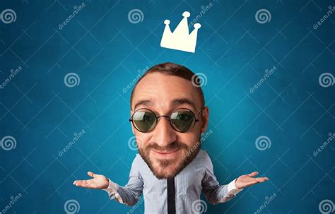 Big Head On Small Body With Crown Stock Photo Image Of Hands Adult