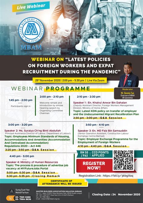 The move comes after widespread criticism of its decision to bring in 1.5 million bangladeshis to work in malaysia, which relies heavily on foreign workers from india, indonesia. WEBINAR ON LATEST POLICIES ON FOREIGN WORKERS | Master ...