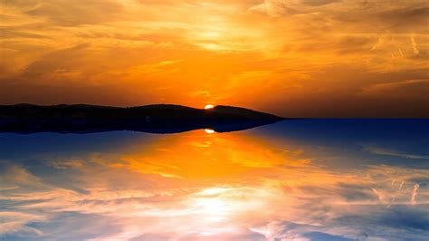Dreamy Sunset Reflection Sea Clouds 4k Sunset Wallpapers Sea
