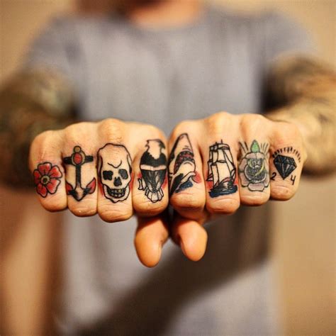 Tattoo Tattoos Knuckle Knuckles Traditional American Ink Tattooed Hands