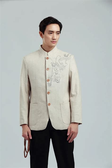 ستوري شنغهاي ملابس صينية تقليدية ، تطريز تنين ، بدلة تانغ ، ياقة