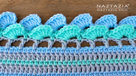 How to Crochet Double Shell Border Edging - Naztazia