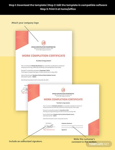 Certificate Of Completion Template Psd Ai Id Word Pages