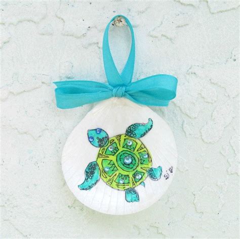 Handpainted Sea Turtle Ornament Christmas Turtle Ornament Etsy