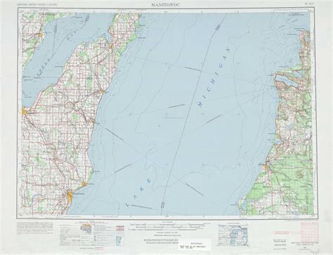Manitowoc Topographic Map Wi Mi Usgs Topo 1250000 Scale