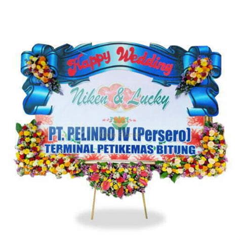 Sda Papan Bunga Happy Wedding Banner Meter Bunga Titik