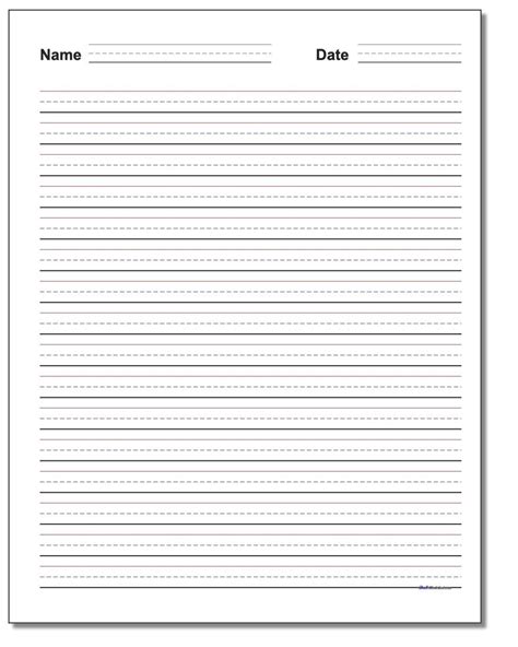 Kindergarten Story Writing Paper Plancha