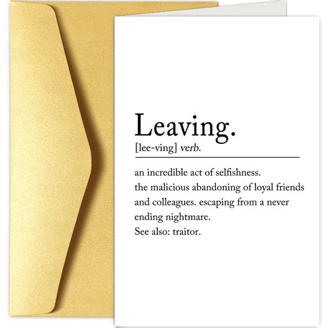 Buy Funny Leaving Card For Work Friend Leaving Definition Card