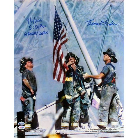 Thomas E Franklin Signed Raising The Flag At Ground Zero 16x20 Photo