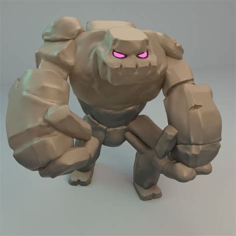 3d Model Golem From Clash Of Clans Cgtrader