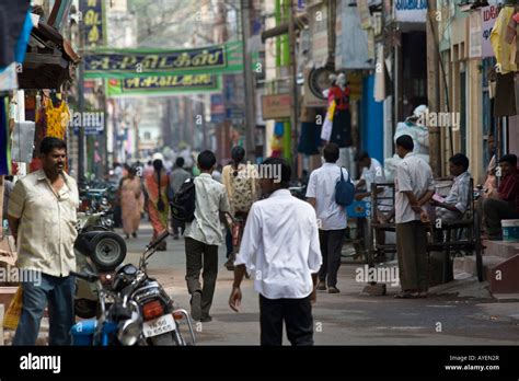 Street Scene In Madurai South India Stock Photo Alamy