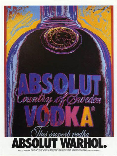 Absolut Warhol 1985 Andy Warhol Pop Art Warhol Andy Warhol