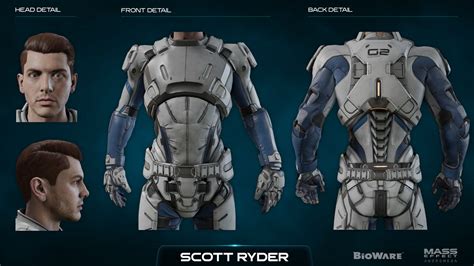 Скотт Райдер Character Kit Концепт арт Mass Effect Andromeda