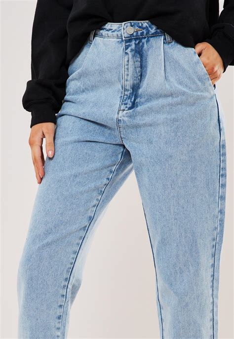 Light Blue Highwaisted Oversized Baggy Jeans Missguided