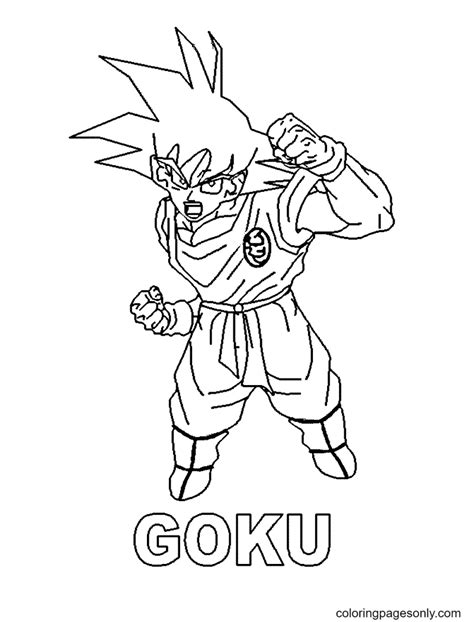Coloring Pages Son Goku By Majinmina Cartoons Goku Free Printable The