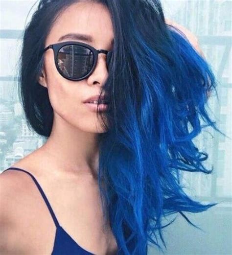 Blaue Ombre Haarfarbe Damen Haare Blue Ombre Hair