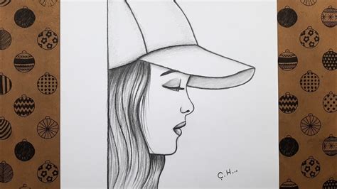 Kolay Şapkalı Kız Resmi Adım Adım Nasıl Çizilir Çizim Hobimiz Karakalem Basit Çizimleri Çocuk