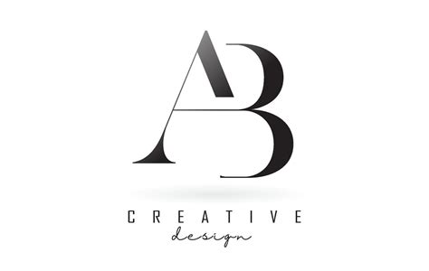 Ab Ab Letter Design Logo Concepto De Logotipo Con Fuente Serif Y Estilo