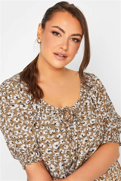 Yours Curve Womens Plus Size Floral Print Gypsy Top Ebay