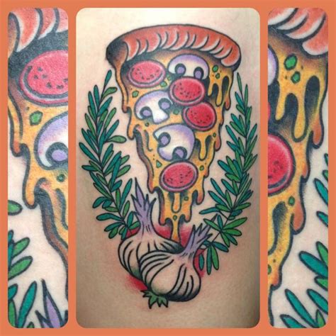 Pizza Tattoo Steve Byrne Steve Byrne Pizza Tattoo American Traditional Tattoo Henna Art