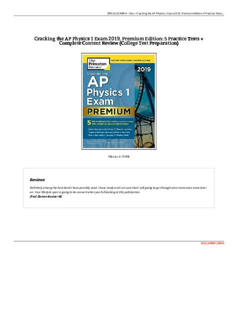 Pdf Cracking The Ap Physics 1 Exam 2019 Premium Edition 5 Practice