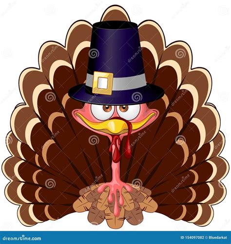 Thanksgiving Turkey Funny Cartoon Character Vector Illustration Stock