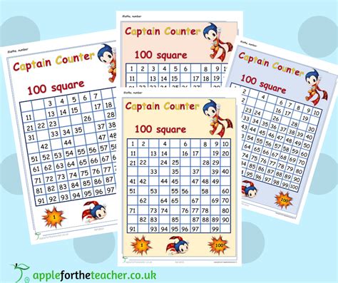 Hundred Squares Missing Numbers To 100 Superhero Maths Apple For The