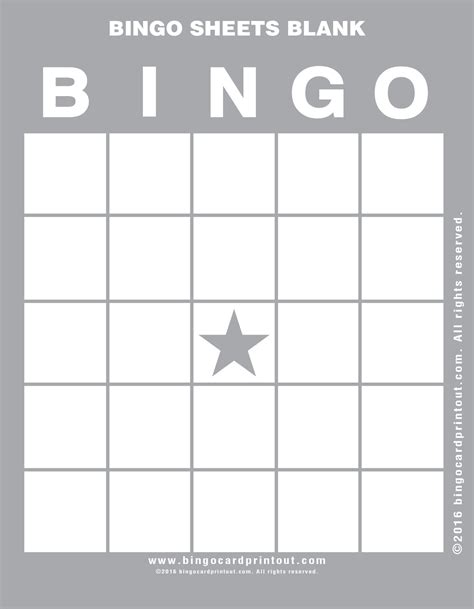 Free Printable Bingo Card Template Set Your Plan And Tasks Printable
