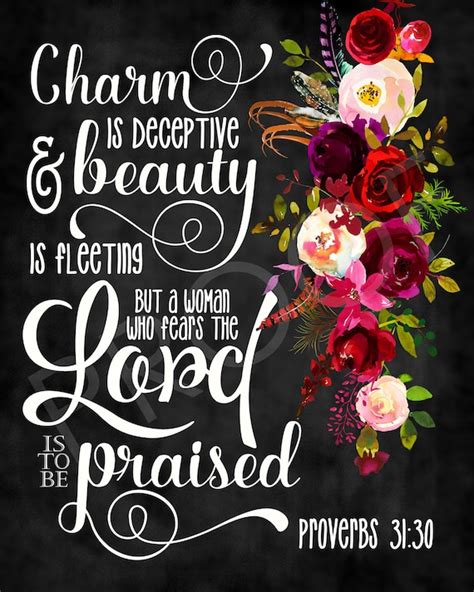 Scripture Art Proverbs 3130 Watercolor Flowers Etsy