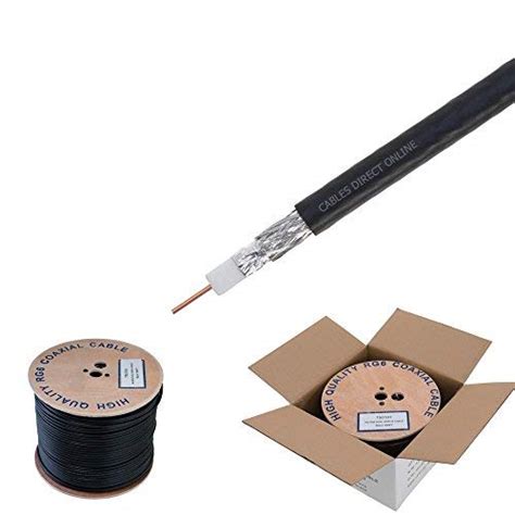 Rg6 1000ft Dual Shield Coaxial Cable 18 Awg Copper Clad Steel Conductor Foam Pe Core 60