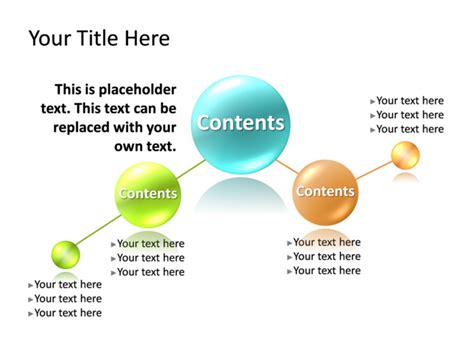 Powerpoint Slide Circle Diagram 3d Multicolor 5 Circles Tg33