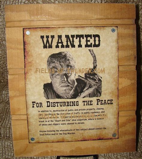 Wanted Poster For Werewolf Halloween Art Work