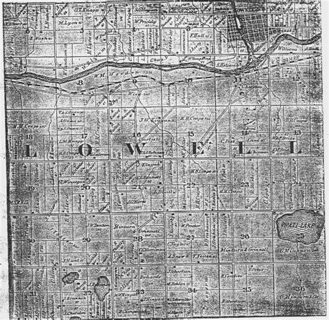 1863 Map Of Lowell Township