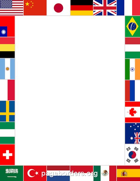 World Flags Border Clip Art Page Border And Vector Graphics Flags