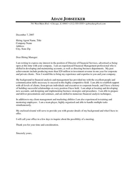 Finance Manager Cover Letter Examples Financeinfo