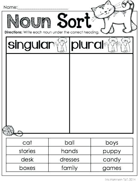 Singular And Plural Nouns Worksheets Pdf