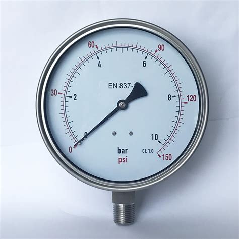10bar Pressure Gauge Full Stainless Steel Steam Pressure Measurement