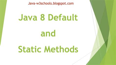 Java 8 Default And Static Methods Interface New Concepts