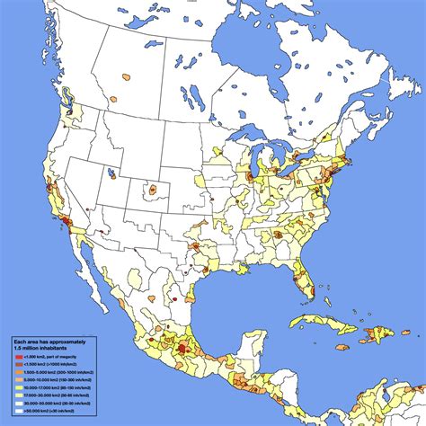 North America Population Density Absolute Amount Maps On The Web