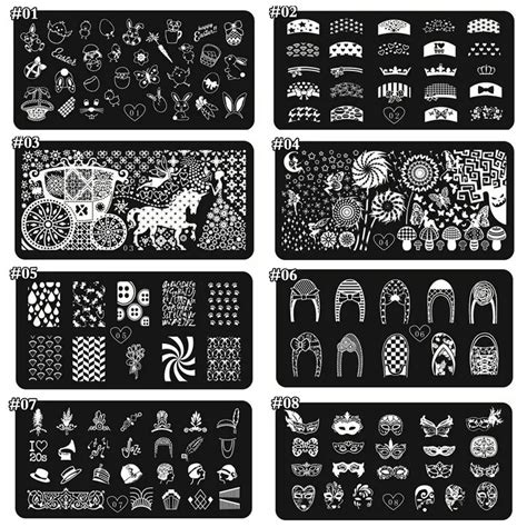 1pc Nail Art Stamping Image Plates Lipbow Knotfrench Tips Design