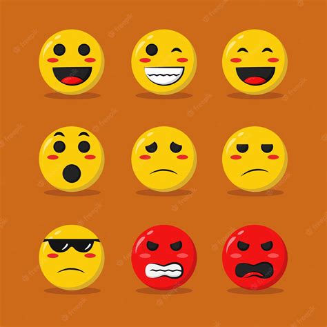 Premium Vector Collection Of Color Emojis A Set Of Emoticons