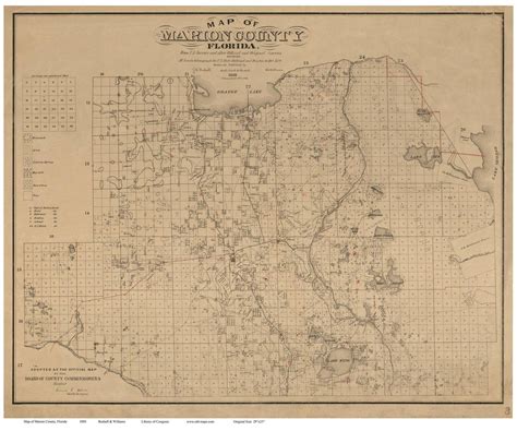 Marion County Florida 1885 Old Map Reprint Old Maps