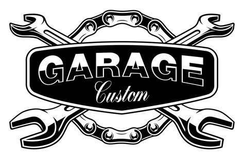 Garage Emblem With Motorcycle Chain 539157 Vector Art At Vecteezy