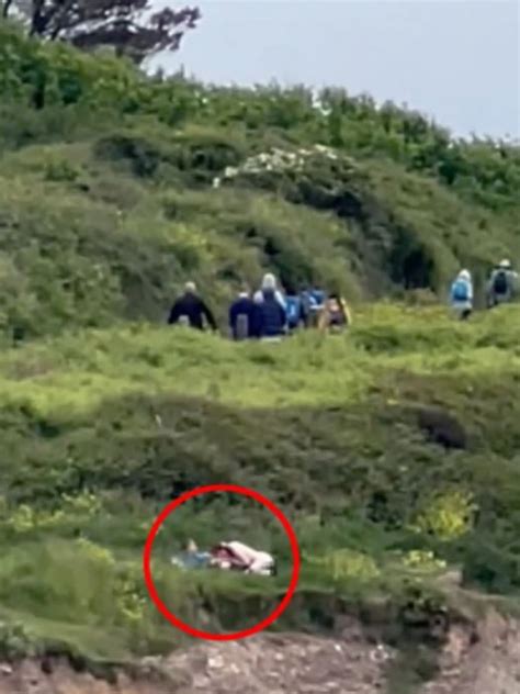 Couple Caught Having Sex On Edge Of A Cliff In Video In Cornwall Uk