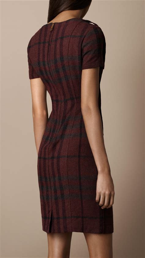 Lyst Burberry Brit Fitted Check Dress In Brown
