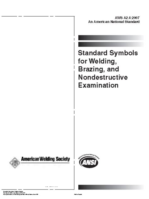 Standard Symbols For Welding Brazing And Nondestructive Examination