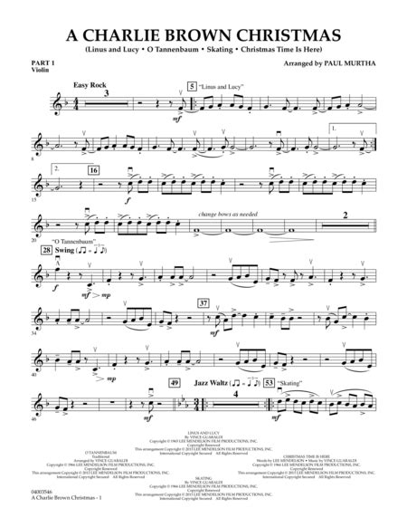 Want to get the latest updates and special offers from alfred music? Download A Charlie Brown Christmas - Pt.1 - Violin Sheet Music By Vince Guaraldi - Sheet Music Plus