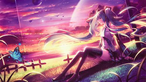 2560x1440 Miku Anime Girl Dreamy Fantasy Colorful Artwork