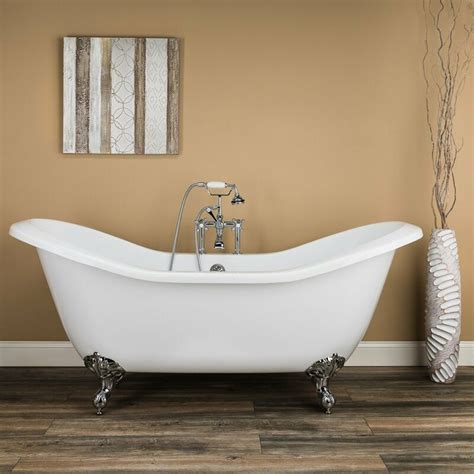 Wood tubs are cleaned with a simple rinse and last for decades, as the antiseptic properties of cedar guard against mold and rot. Chevington Serenity 72" x 31" Clawfoot Soaking Bathtub ...
