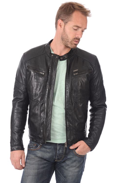 Un blouson cuir homme : Blouson cuir homme - Stars homme blouson en cuir - Redskisn
